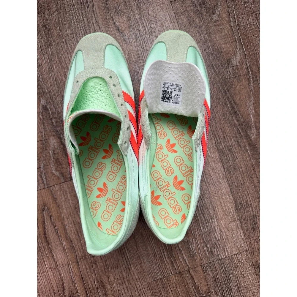 Adidas SL 72 Retro Sneakers Womens 7.5 Green Solar Red Nylon Suede Running Shoes